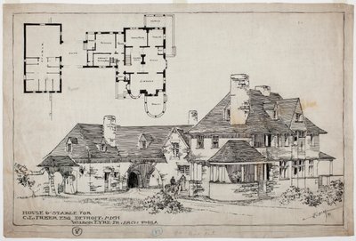 Freer Residence, House and Stable, 1891 by Wilson Eyre